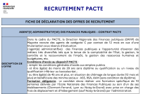 Recrutement par voie de pacte 2026